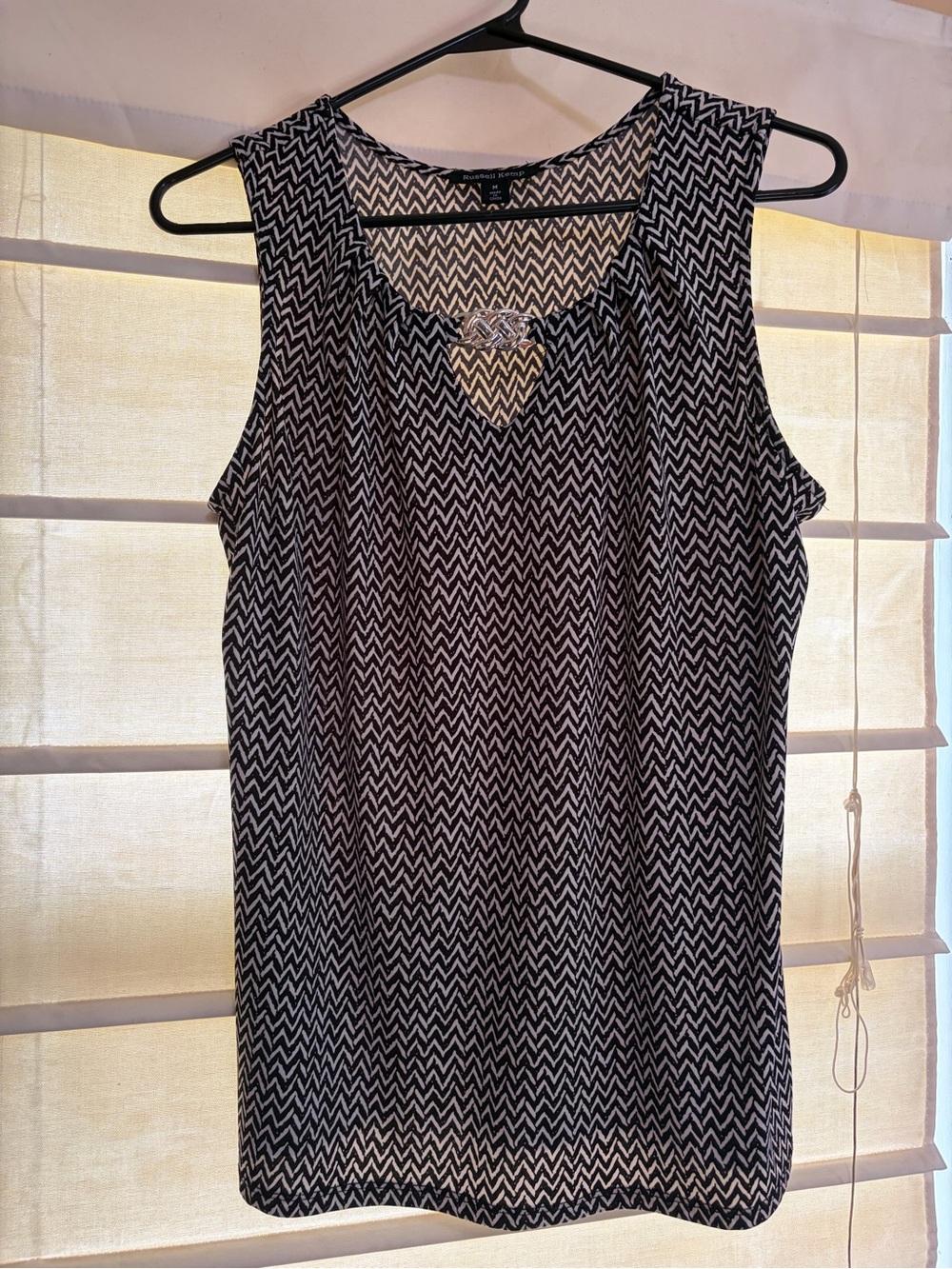 Russell Kemp Black and White Chevron Tank with Keyhole